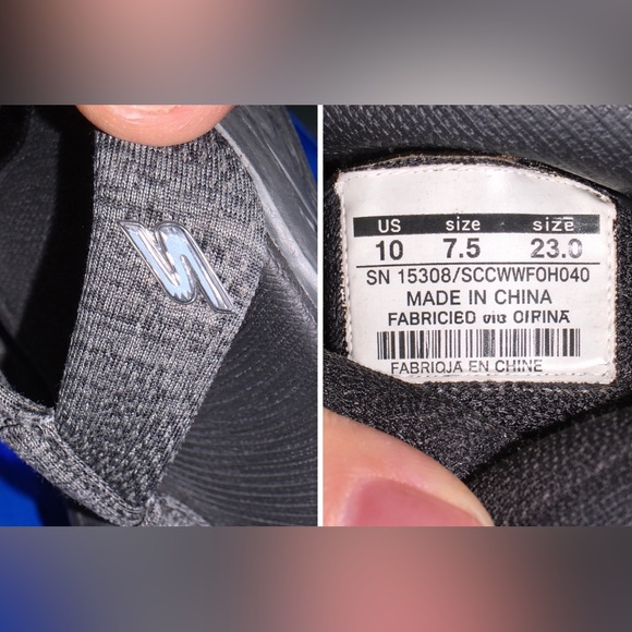 Skechers On-The-Go Goga Max Charcoal and Black Casual Sandals Size 10 GUC - Picture 3 of 3